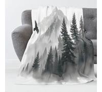 MIATCENRT Manta Paisaje Natural Throw Manta con Estampado de Aves del Bosque De Pinos para Niños Adultos, Mantas de Microfibra Suave Cálida y Sólida para Cama Sofá y Viaje, 220x240cm