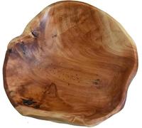 MIATTCLD Tazón de frutas de madera natural, Tazón de madera natural para ensalada, Tazón decorativo hecho a mano irregular creativo para servir frutas, ensaladas, aperitivos, decoración de llave (30