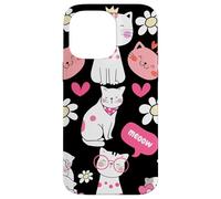 Miau con estilo: arte estético de gatos para fanáticos felinos Carcasa para iPhone 14 Pro Max