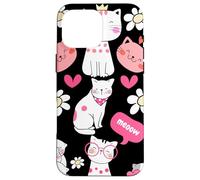 Miau con estilo: arte estético de gatos para fanáticos felinos Carcasa para iPhone 16 Pro Max