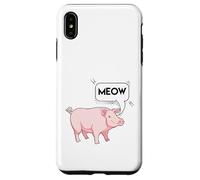 ¡Miau! Divertido Cerdo/Gato, Mascota Cerdito, Regalo para Amantes de los Animales de Granja Carcasa para iPhone XS MAX
