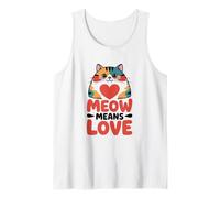 Miau Significa Amor Gato ilustración Camiseta sin Mangas