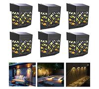 Miavogo Lámparas solares de pared para exteriores, 6 unidades, lámparas solares decorativas, resistentes al agua IP54, blanco cálido, lámparas solares para exteriores, garaje, balcón caminos