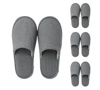 Miayical 4 Pares Pantuflas Portátiles para Huéspedes de Hotel,Zapatillas de Rizo Desechables,Pantuflas Desechables para Spa,Mariages et Voyages,Antidérapant,Lavable,Emballé Individuellement,29x11,5cm