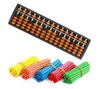 Miayical Ábaco de 15 Filas con 100 Varillas - Juguete Educativo Matemáticas para Niños, Mejora el Cálculo Mental & la Motricidad, Diseño Vintage para Aprendizaje y Decoración