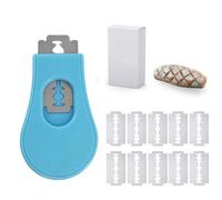 Miayical Acero Inoxidable Bread Scoring Tool,Cuchillo de Panadero Compacto,Extraíble y Magnética Herramienta para Pan,Adecuado para Hornear Pan,Baguettes,etc,Accesorios de Repostería (Azul+10)