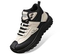 MiaZane Botas de Senderismo Altas Moda Mujer Zapatillas de Carrera Trail Resistentes Suela de Goma Antideslizante Ligero para Uso Diario,Blanca,42 EU