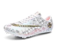 MiaZane Tacos de Atletismo Hombre Mujer Ligeras Parte Superior de Malla Transpirable Suela de Goma Duradera Ideales para Velocidad Media Distancia y Eventos de Salto,Blanca,40 EU