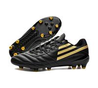 MiaZane Tacos Fútbol Cordones Descentrados FG TF Zona Impacto Más Grande Mejor Control Balón Entrenamiento Partido Césped Natural Artificial Tallas 35-45,Black FG,42 EU