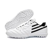 MiaZane Tacos Fútbol Cordones Descentrados FG TF Zona Impacto Más Grande Mejor Control Balón Entrenamiento Partido Césped Natural Artificial Tallas 35-45,White TF,38 EU