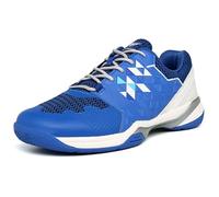 MiaZane Zapatillas de bádminton Hombre Mujer Ligeras Parte Superior sintética Transpirable Placa Anti-torsión Suela Goma a Juego Zapatillas Elegantes para Entrenamiento,Azul,41 EU
