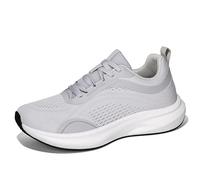 MiaZane Zapatillas Running Anchas Hombre Malla Transpirable Ligeras Cordones Amortiguadas Soporte Deportivas Entrenamiento,Gris,40 EU