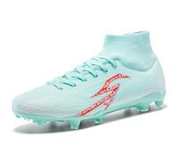MiaZane Zapatos de Fútbol Hombre Mujer Caña Alta Tacos TF y FG con Soporte de Tobillo Duradero Antideslizante Zapatos de Soccer Exterior para Entrenamiento y Partido,Sgreen FG,38 EU