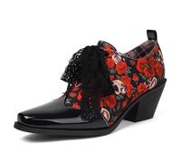 MiaZane Zapatos Oxford Clásicos de Tacón Bloque Mujer Diseño de Cordones Tacón Grueso Zapatos de Vestir Tacones Altos Cómodos para Trabajo Negocios y Ocasiones Formales,Safflower,42 EU