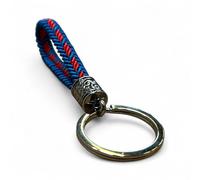 MIBANDERA Llavero con Borla Trenzada, Diseño de Equipos de Fútbol, Atlético de Madrid, F.C. Barcelona, España, con Adorno Metálico Celta. (Barsa)