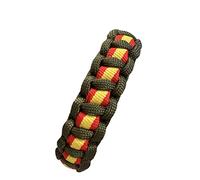 MIBANDERA Pulsera Bandera España Hombre Mujer. Pulsera Cuerda Trena con Cierre. Cuero Tela España (Verde Militar-Caza 18 cm)