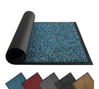 Mibao Dirt Trapper Door Mat for Indoor&Outdoor,60x180cm,Blue Black,Washable Barrier Door Mat,Heavy Duty Non-Slip Entrance Rug Shoes Scraper,Super Absorbent Front Door Mat Carpet