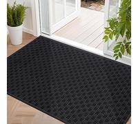 Mibao Felpudos Extra Grandes, tapetes de Puerta para Interiores para Entrada, tapetes al Aire Libre para Entrada del hogar, tapete de Bienvenida de Goma para Exteriores, 46 x 72 Pulgadas, Negro