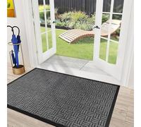 Mibao Tapete de Bienvenida Resistente y Duradero para Interiores y Exteriores, atrapa la Suciedad, Impermeable, súper Absorbente, para Entrada, Exterior, Patio, Porche, 46 x 72 Pulgadas, Color Gris