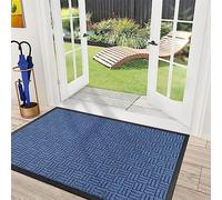 Mibao Tapete para Puerta Delantera, para Exterior, para Entrada al Aire Libre, Gran tapete para Exteriores, Impermeables, con Respaldo de Goma, tapete de Entrada, 36 x 60 Pulgadas, Azul, para
