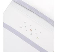 mibebestore Sábanas Minicuna, Minicuna Colecho, Moisés y Cochecito Conjunto 3 Piezas, Franela 100% Algodón, Ideal Otoño e Invierno, Estrella Luna Blanco/Gris - Hecho en España
