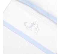 mibebestore Sábanas Minicuna, Minicuna Colecho, Moisés y Cochecito Conjunto 3 Piezas, Franela 100% Algodón, Ideal Otoño e Invierno, Globos Blanco/Azul - Hecho en España