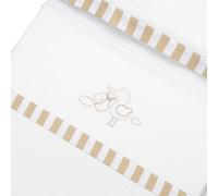 mibebestore Sábanas Minicuna, Minicuna Colecho, Moisés y Cochecito Conjunto 3 Piezas, Franela 100% Algodón, Ideal Otoño e Invierno, Dulces Sueños Blanco/Beige - Hecho en España