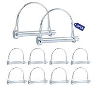 MIBIGUBI 10 Piezas Pasador de Bloqueo 8 x 65 mm, Pasadores Tractor de Acero, Pasador de Seguridad, Pin de Bloqueo de Alambre para Remolques Grandes Césped Jardín Agrícolas