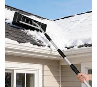MiBoce Lightweight Aluminum Snow Rake, Adjustable 6.2-20.6ft Telescoping Snow Roof Rake, Portable Snow Removal Tool for Snow Roof & Snow Leaves Debris from Roofs Cars, Anti Slip Handle, Easy Clearing