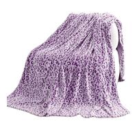 MIBOI Manta de Leopardo Morado Suave y cálida de Forro Polar para sofá Cama de 50 x 60 Pulgadas