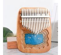 Mibra 3D hecho a mano de 17 teclas Kalimba africana de madera de melocotón con grabado de piano de pulgar para decoración de micropaisajes (color: E, tamaño: 17 teclas)