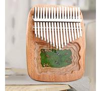 Mibra 3D hecho a mano de 17 teclas Kalimba africana de madera de melocotón con grabado de piano de pulgar para decoración de micropaisajes (color: A, tamaño: 17 teclas)