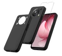 MIBZOR 2 in 1 Funda Compatible con Oukitel C60 / Oukitel C60 Pro (6.88") con 1 Piezas Vidrio Templado Protector de Pantalla Película Protectora, Negro Carcasa Silicona TPU Suave Caso Case
