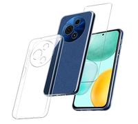 MIBZOR 2 in 1 Funda Compatible con TCL 605 / TCL 60 SE (6.67") con 1 Piezas Vidrio Templado Protector de Pantalla Película Protectora, Transparente Carcasa Silicona TPU Suave Caso Case