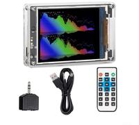 MIC+LINE Visualizador de espectro de audio con función de reloj medidor de nivel de sonido, pantalla LCD, soporta entrada con cable y micrófono, control remoto, múltiples efectos de visualización