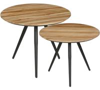 Mica Decorations Juego de 2 mesa auxiliar de madera reciclada marrón alt.49