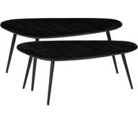 Mica Decorations Juego de 2 mesa auxiliar de madera reciclada negro alt.39
