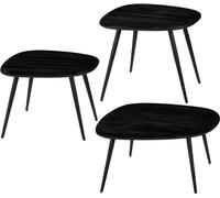Mica Decorations Juego de 3 mesa auxiliar de madera reciclada negro alt.34