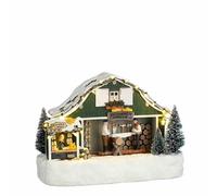 MICA Decorations Luville - Collar de pueblo navideño, 26,5 x 13,5 x 19 cm, polirresina, multicolor