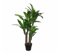 MICA Dracaena Planta Artificial, Poliéster, Verde, H 110 x Ø 60 cm