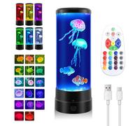 Micacorn 12" Lampara Medusa, Jellyfish Lamp con Telemando 17 Colores 4 Modos de Luz, Lámpara LED Medusa de Acuario, Luz Noche de Estado para Niños y Adultos, para Relajación Hogar Decoración