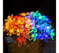 Micacorn Guirnaldas Luces Solar, 7 Metro 8 Modos 50 LED Luces Solares de Flores de Impermeables, LED Luces de Hadas Flor Solar para Exteriores Jardines Bodas Decoración Navideña(Multicolor)