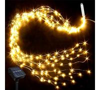 Micacorn Guirnaldas Luces Solar de Hadas de Cascada 2M x 10 Hilos 200 LEDs - 8 Modos Impermeable Cadena para Navidad, Árbol, Balcón, Interior y Exterior