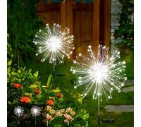 Micacorn Luces Solares Exterior Jardin, 2 Piezas Solares Fuegos Artificiales Luces 300 LEDs Impermeables 8 Modos Luces Solares al Aire Libre Starburst para Home Jardín Césped Boda Fiesta Navidad