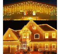 Micacorn Navidad Luces de Carámbano 5M 256LEDs Cadena Luces Cortina de Luz 32Pcs 8 Modos Impermeables Guirnaldas Luminosas para Casa Jardín Habitación Fiesta Navidad decoración