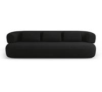 Micadoni Home Sofá 4 plazas de tejido bouclé negro