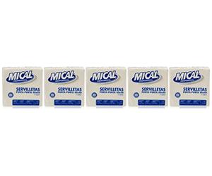 Mical - Servilletas blancas - pack de 5 paquetes x 50 unidades