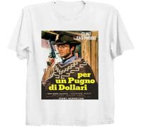 MICAOJI A Fistful of Dollars Italian Cool Vintage Poster T Shirt B289 White M