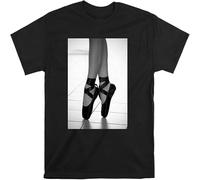 MICAOJI Ballet Dancer T-Shirt Foot Feet Artistic Tees Black S