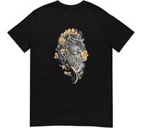 MICAOJI Demon Within Art Street Wear Gothic Printed Top Sweatshirt Short Sleeve Black S